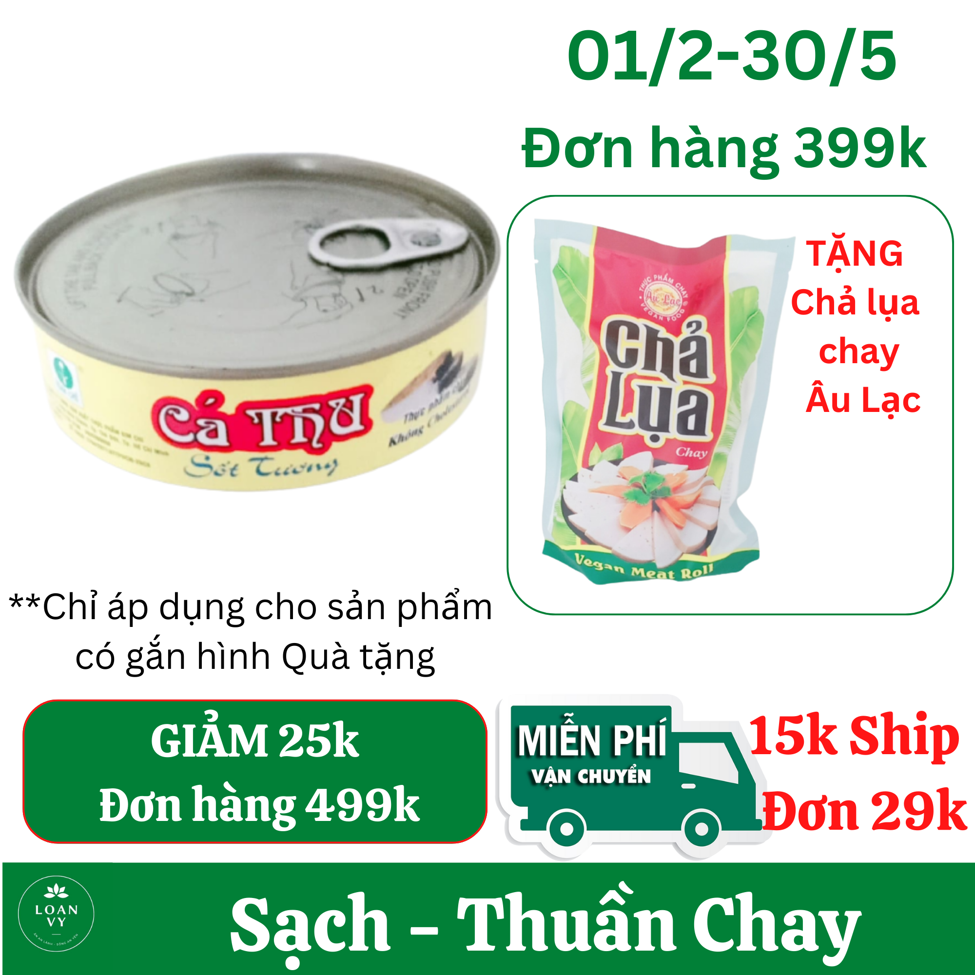 240g cá thu sốt tương chay kim chi siêu ngon - thực phẩm chay loan vy + tặng chả lụa chay âu lạc đơn 399k