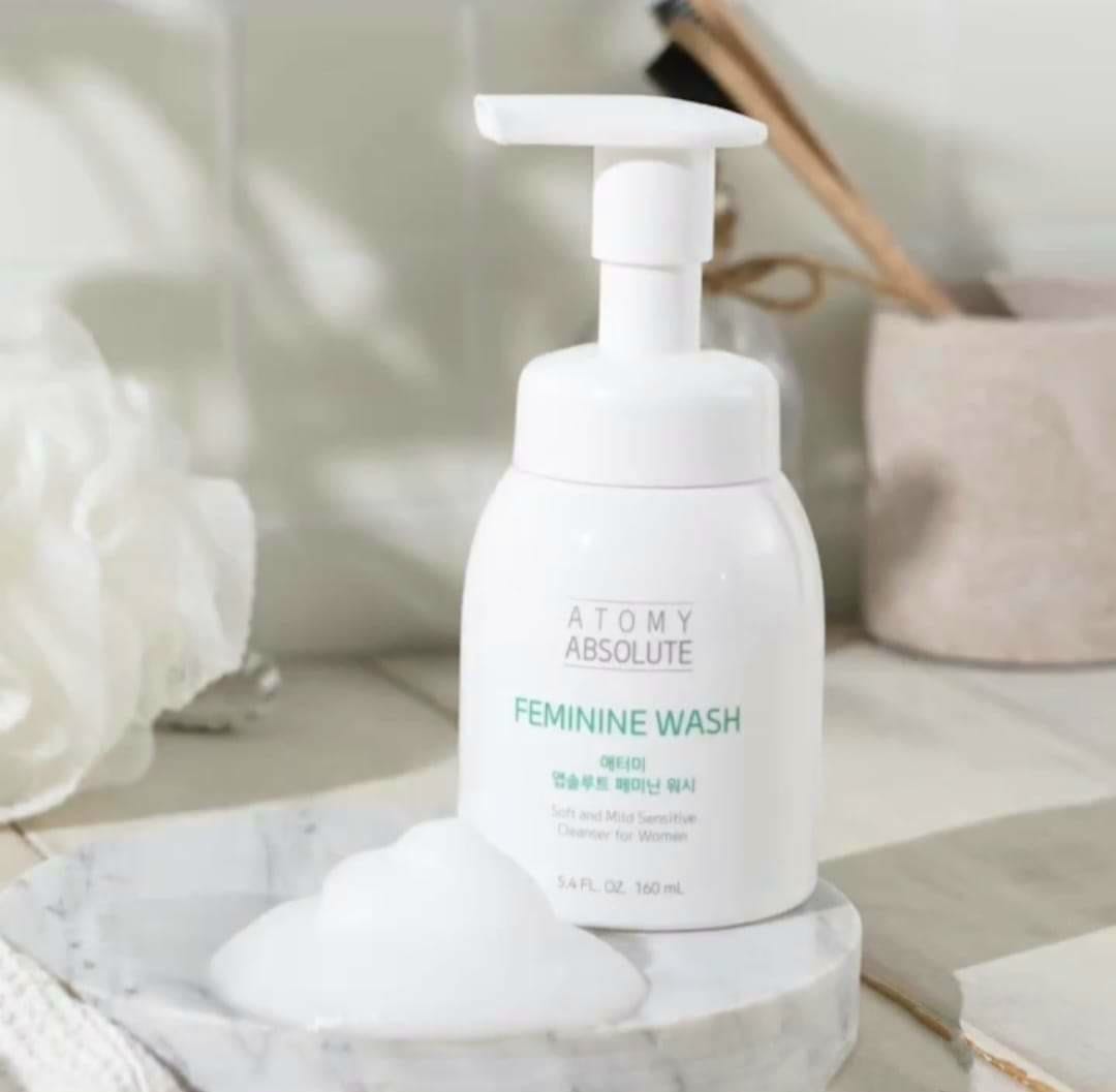 Dung dịch vệ sinh thảo mộc tạo bọt đặc biệt có độ pH thấp vệ sinh vùng da nhạy cảm nhẹ nhàng khô thoáng diệt khuẩn gây viêm nhiễm đánh bay mùi hôi 160ml - Atomy absolute femimine wash - 애터미 앱솔루트 페미닌워시 - Атоми Абсолют Пенка для интимной гигиены