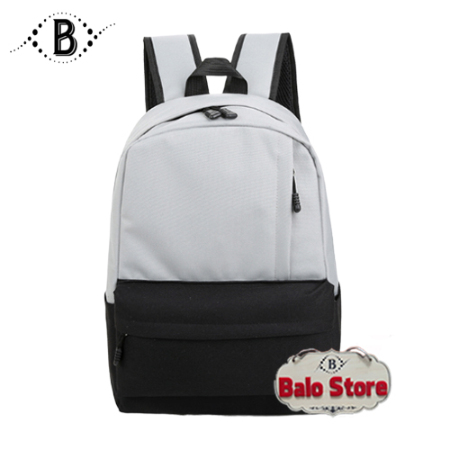 Balo thời trang nam nữ đi học balo du lịch balo vải canvas phong cách Hàn Quốc DB11LA (XÁM PHỐI ĐEN) - Thương Hiệu BALO STORE