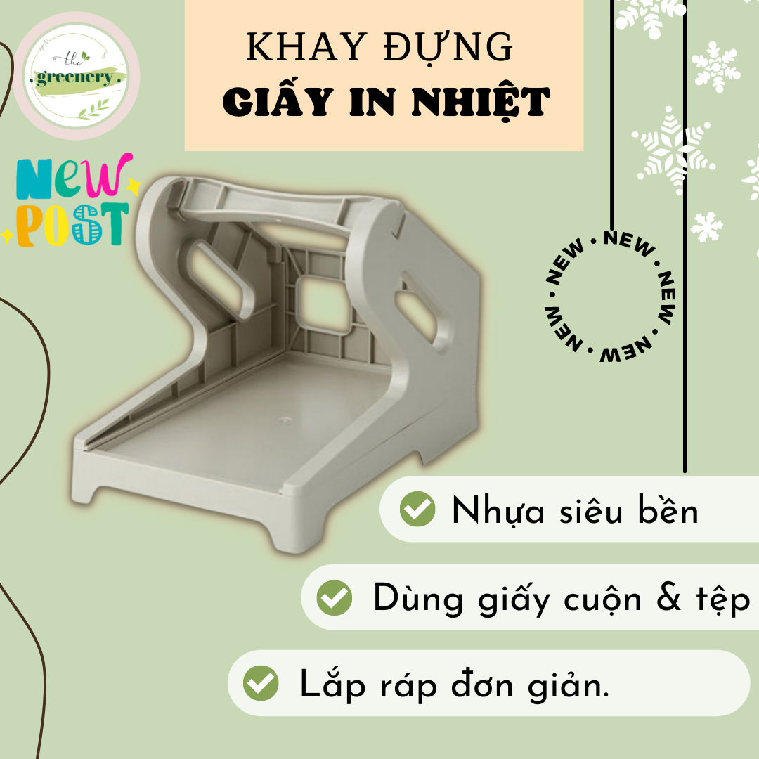 Khay kệ đựng giấy in nhiệt tự dán, sử dụng cho giấy in nhiệt dạng cuộn và tệp
