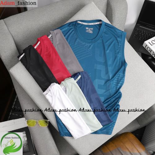 Áo thun ba lỗ nam (Ép Sports), áo thun sát nách nam chất thun poly lạnh co giản 2 chiều có size 40-100kg Adam1995@