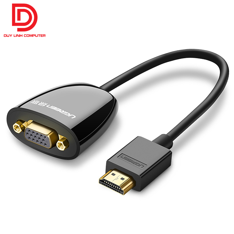 Cáp chuyển đổi hdmi to vga không hỗ trợ audio ugreen 40252/40253 chính hãng