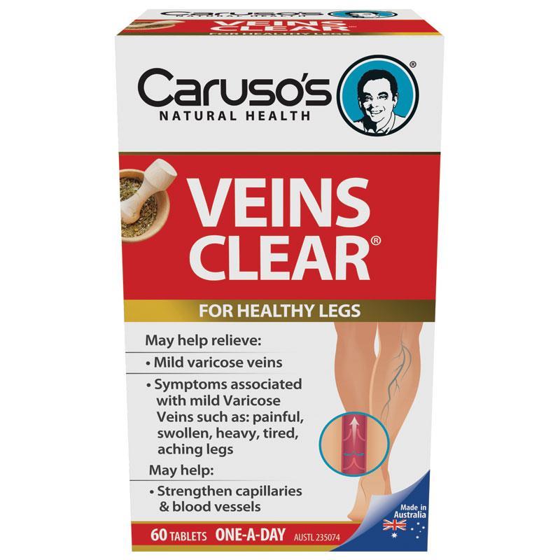 Thực Phẩm Chức Năng giảm suy giãn tĩnh mạch Caruso’s Veins Clear 60 viên của Úc