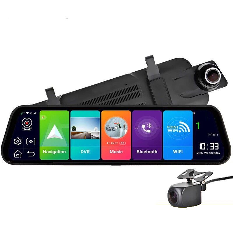 Camera hành trình gắn gương ô tô thương hiệu cao cấp Android Z55GE, có cam sau, internet SIM 4G, Wifi, 10 inch...
