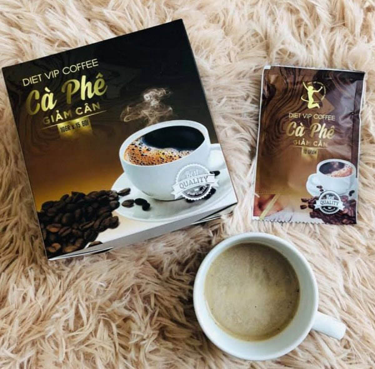 Cà phê giảm cân hòa tan 3in1 DIET VIP hỗ trợ giảm cân vị ngọt tự nhiên không mệt mỏi hỗ trợ giảm 2 đến 4 kg sau 1 liệu trình 15 ngày mẫu mới