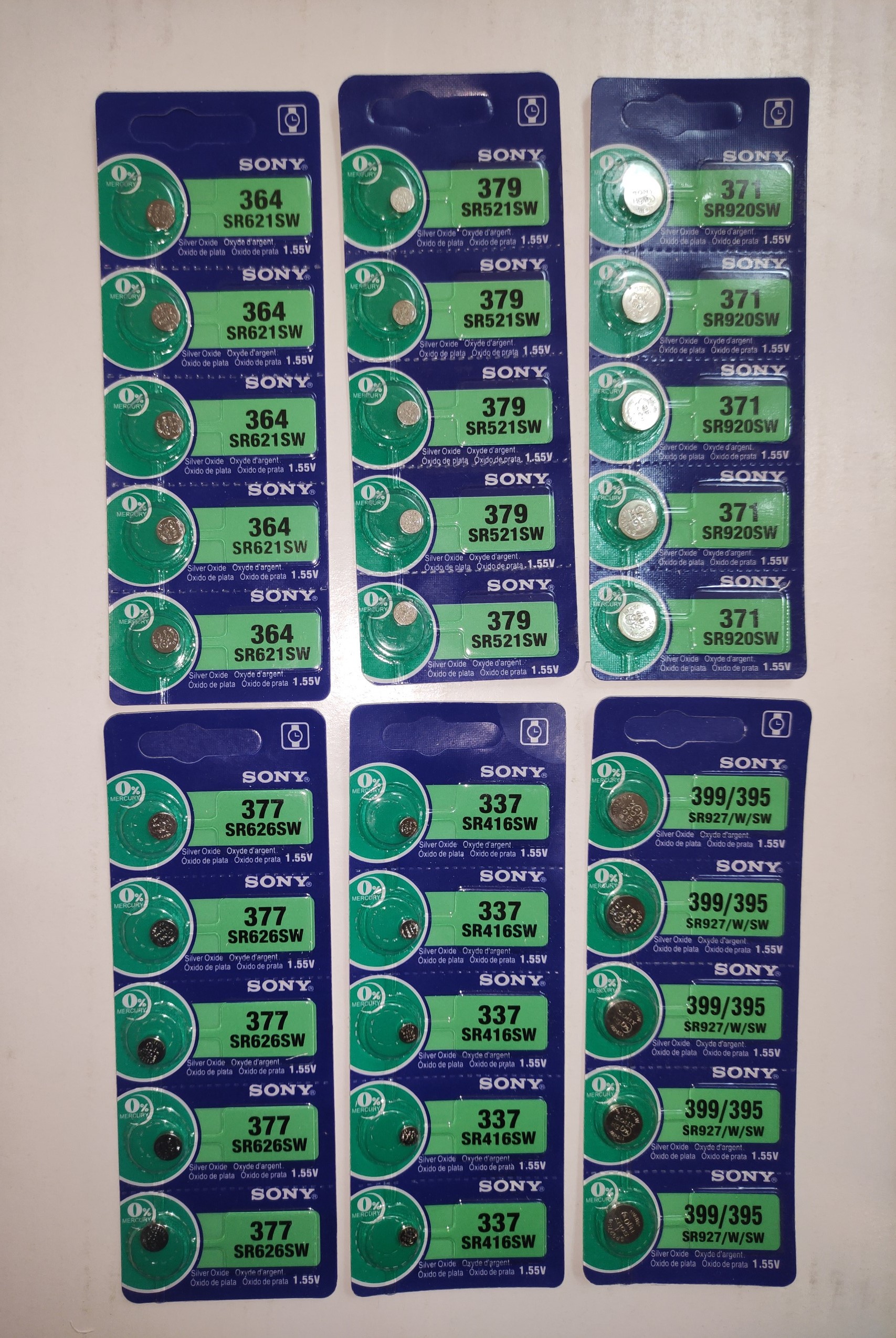 HCM - Vỉ 5 viên  Pin Đồng Hồ đeo tay SONY SR416SW / SR521SW / SR621SW / SR626SW / SR920SW / SR927SW 1.55V