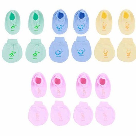 [HCM]Bao Tay Ch&acircn Mintuu Mẫu Cổ Tr&ograven Set Bao Tay Ch&acircn C&ocirc Bo Kh&ocircng Hằn Kh&ocircng Ngứa Cho Trẻ Sơ Sinh Nhiều H&igravenh