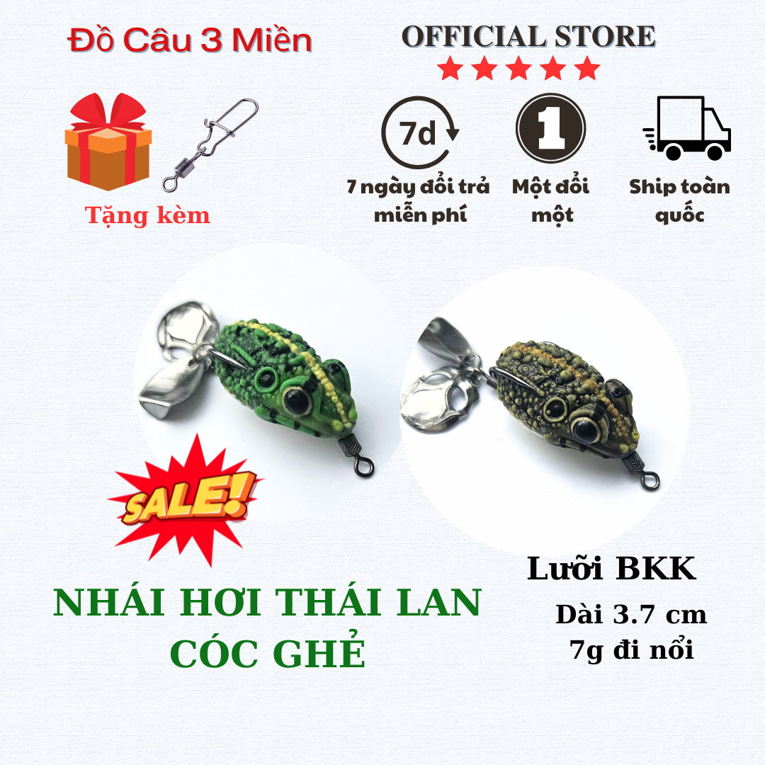 Mồi nhái hơi thái lan cóc ghẻ , Mồi câu cá lóc, chẽm, trê, vược.... mồi câu lure siêu nhạy