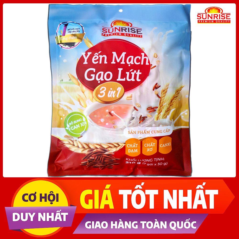 Yến mạch Úc nguyên chất 3 trong 1 - Thêm vị gạo lứt 210g