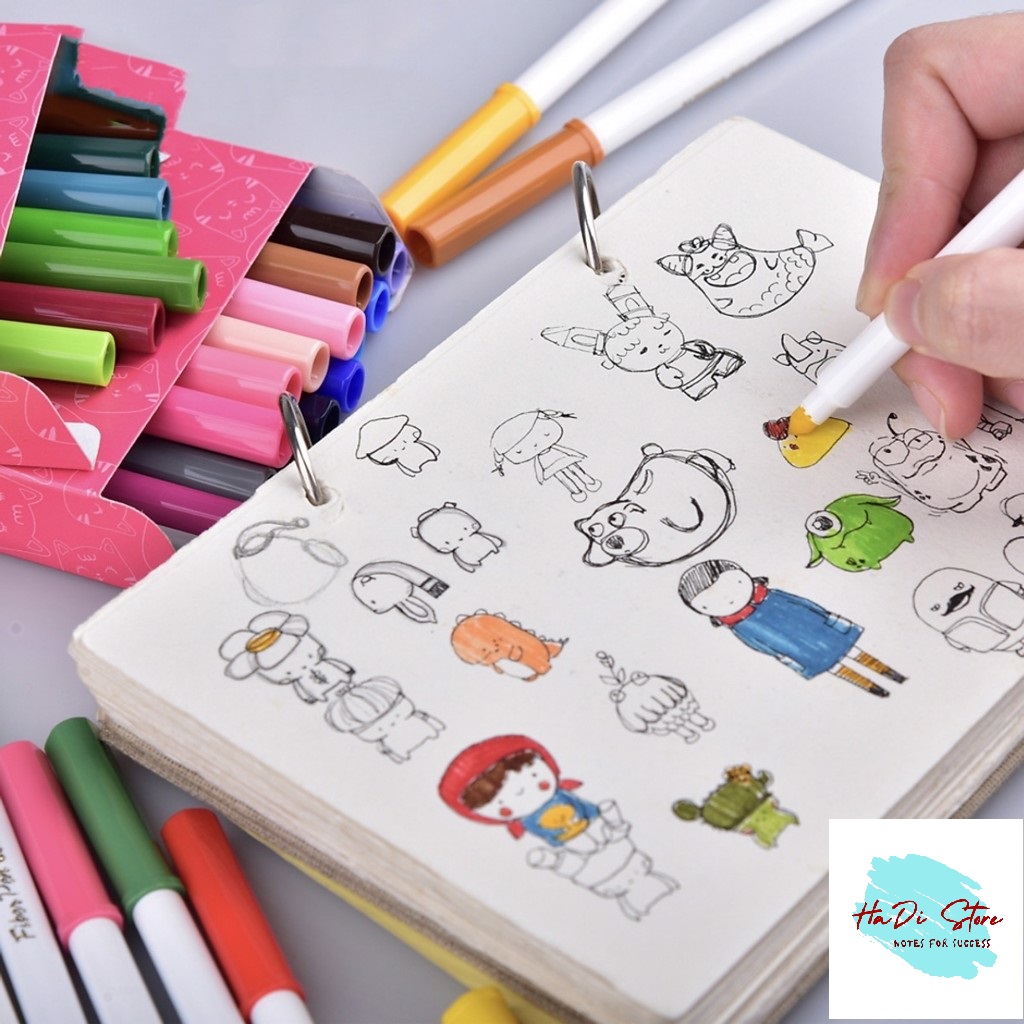 Bút lông màu fiber pen colokit 20 màu, có màu mới pastel/ 36 màu