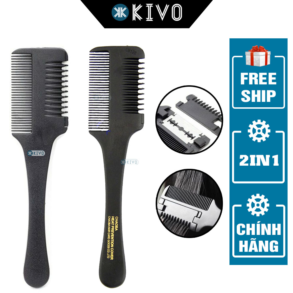 Lược Chải Tóc 2in1 Tiện Lợi CHAOBA - Lược Dao Cạo Cắt / Tỉa Tóc Tháo Lắp Lưỡi Lam Dễ Dàng - Lượt Cắt Tóc Nam / Nữ - Kivo
