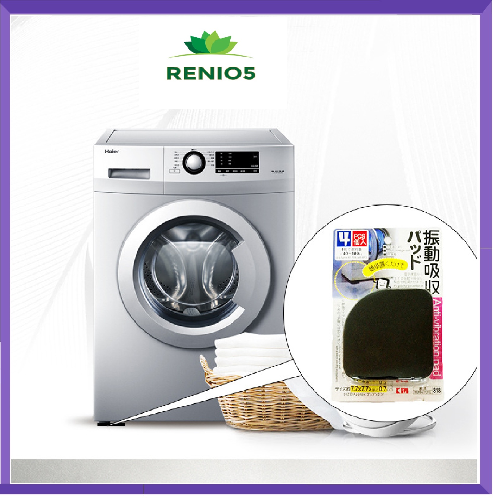 [HCM]Kê máy giặttủ lạnhthiết bị điện chống rung lắc set 4 miếng lót cao su