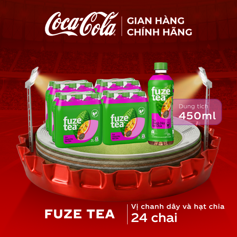 [SIÊU SALE ] Lốc 24 Chai Trà Chanh Dây Và Hạt Chia Fuzetea+ Sale 5.5 Coca-Cola Chính Hãng_LD