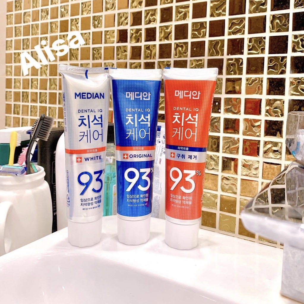 Kem đánh răng median dental iq 93% hàn quốc trắng răng sạch mảng bám tuýp 120g