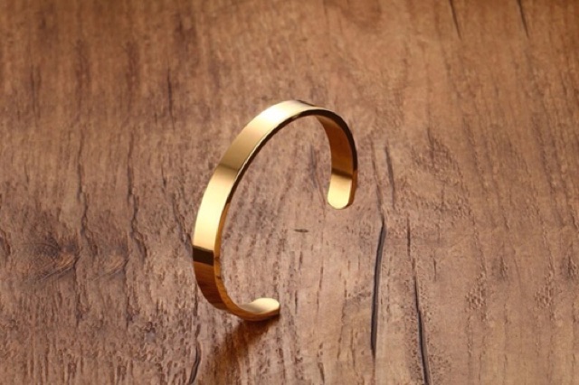Vòng tay titan cuff trơn nam bảng 8ly, trang sức hợp thời trang, sang trọng, quý phái, dễ dàng kết hợp với trang phục