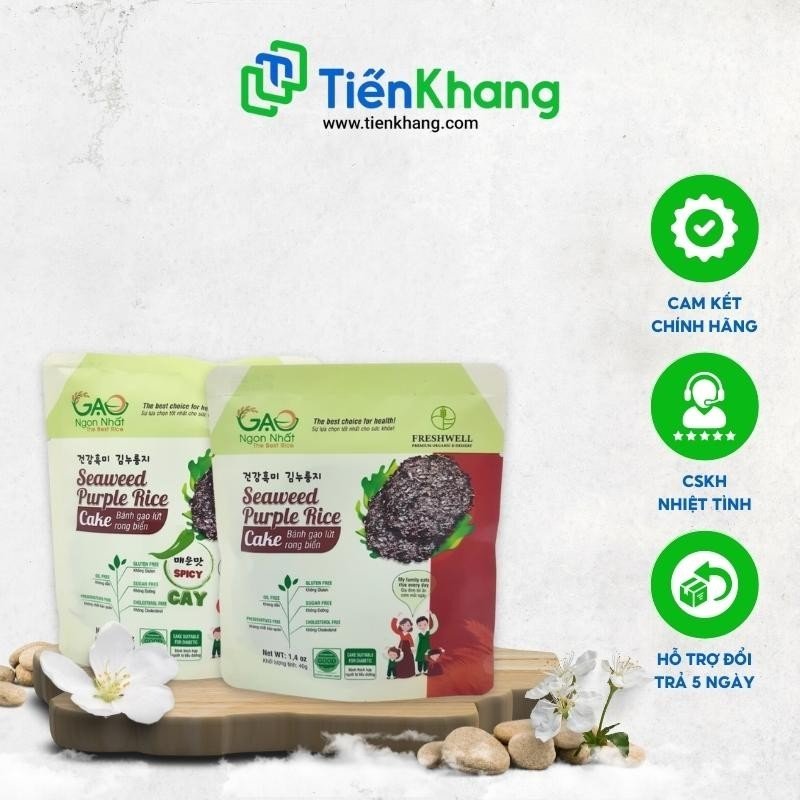 Bánh gạo lứt tím than hữu cơ - bịch