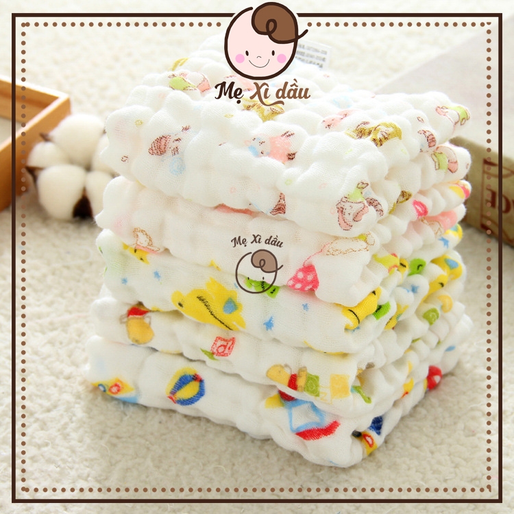 Shop mẹ xì dầu Sét 5 chiếc khăn sữa 6 lớp cho bé