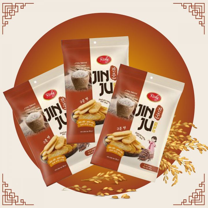 BÁNH GẠO VỊ BÒ NƯỚNG JINJU: SIÊU XỐP - GIÒN TAN 134,4G