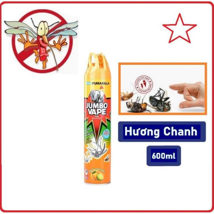 Xịt muỗi jumbo hương cam chanh 600ml