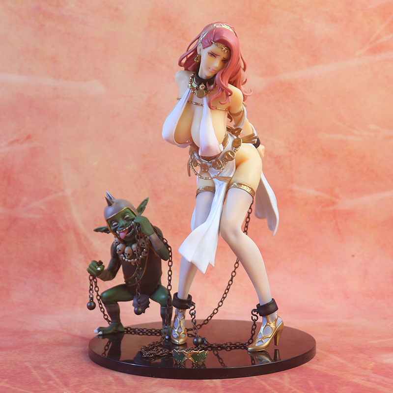 Anime×Goblin Queen Pharnelis - Oda Non Native By XINHAO 1/6 30 cm Sexy Girl Action Figure GK Model Kit Collection/vành đai nô lệ Mái tóc dài màu đỏ vớ trắng bikini bịt mắt