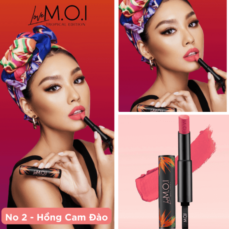 Son thỏi love m.o.i tropical edition. no.2 – màu hồng cam đào: sự ngọt ngào đầy bản lĩnh.