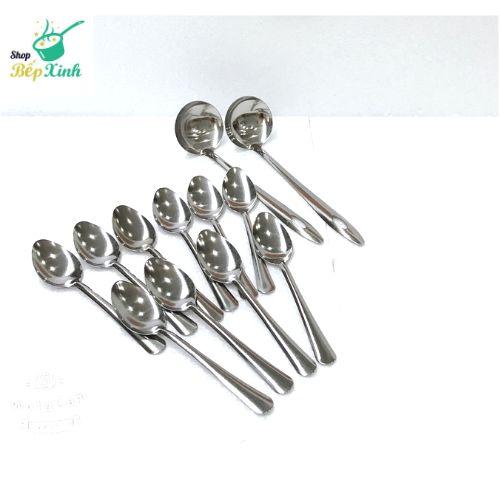 Combo 10 muỗng ăn cơm inox và 2 muỗng canh inox