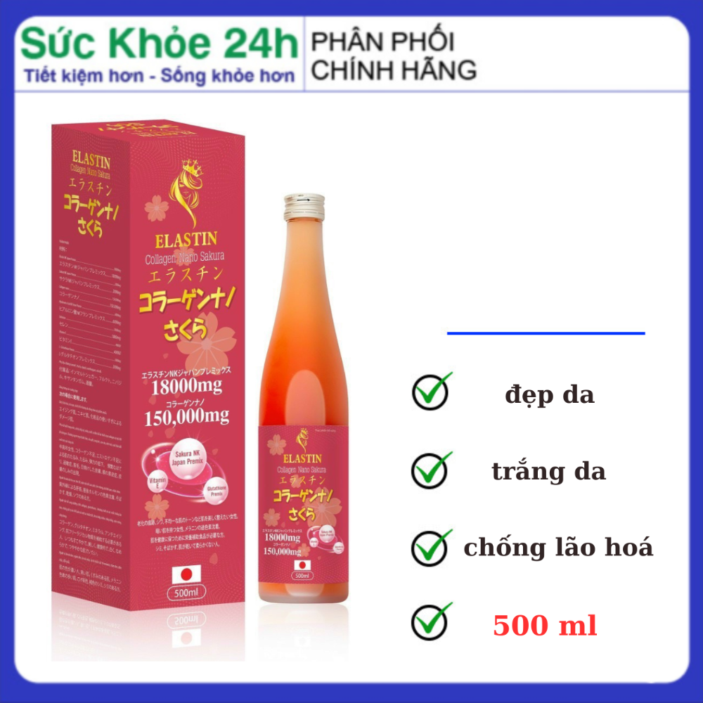 Nước uống trắng da Collagen TAKEDA SAKURA 180,000mg – Chai 500ml