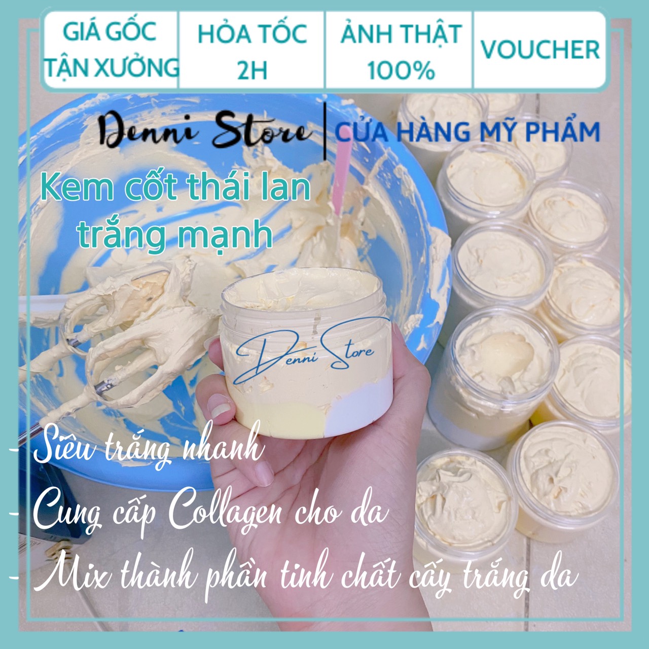 Hộp kem cốt thái lan trắng mạnh 150g mix tinh chất cấy trắng