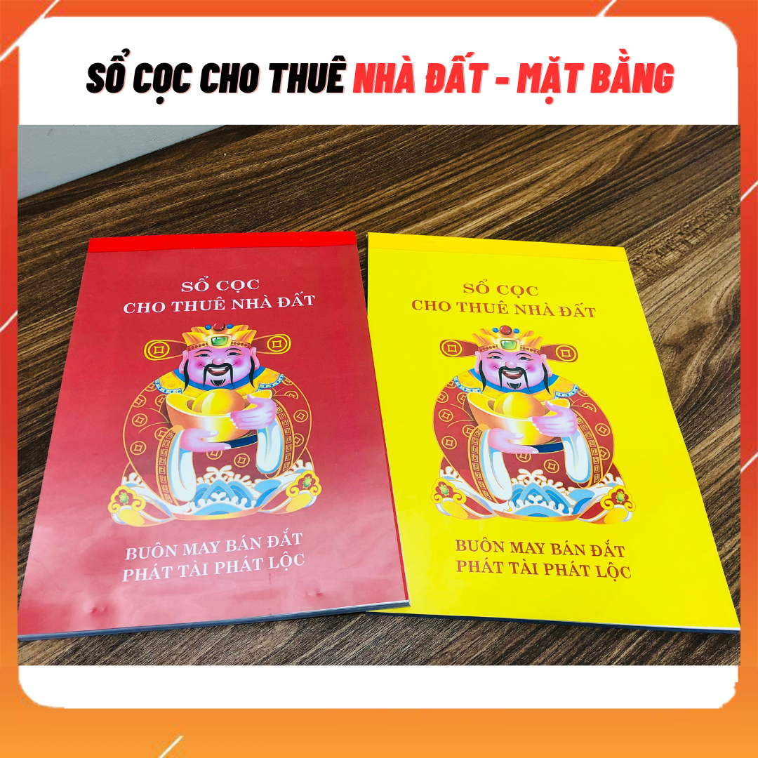Sổ cọc CHO THUÊ nhà đất, mặt bằng khổ giấy A4: Nội dung hợp đồng chặt chẽ, giấy 3 liên chất lượng cao, không lem nhoè, bìa bọc gương, viết 1 bản thành 3 bản.