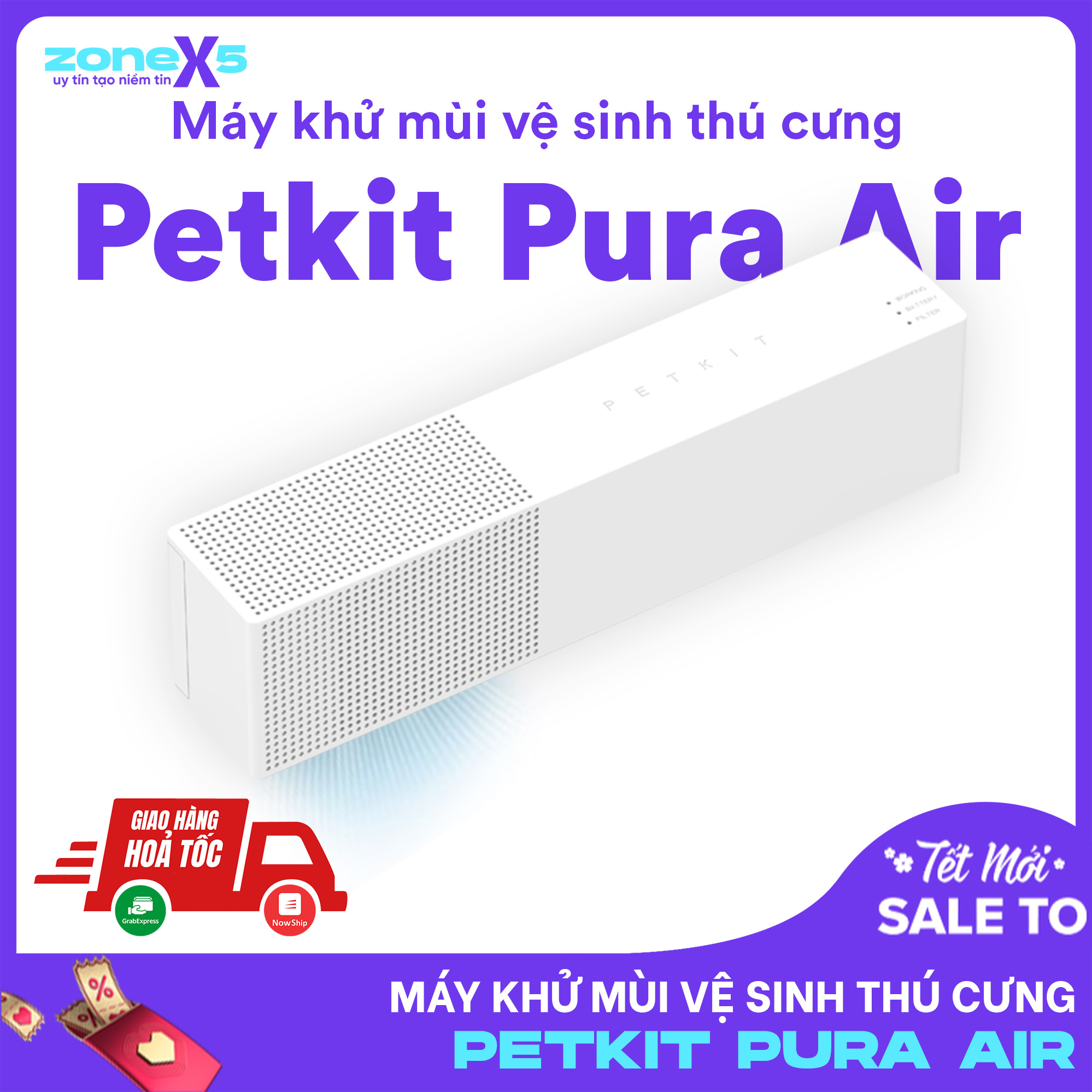 Máy khử mùi vệ sinh thông minh cho thú cưng Xiaomi Petkit Pura Air - Nhỏ gọn, cảm biến hồng ngoại thông minh