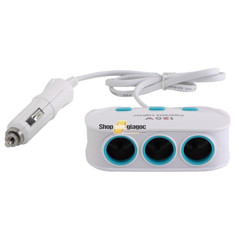 Bộ chia 3 12v-24v 2 cổng sạc usb spw05