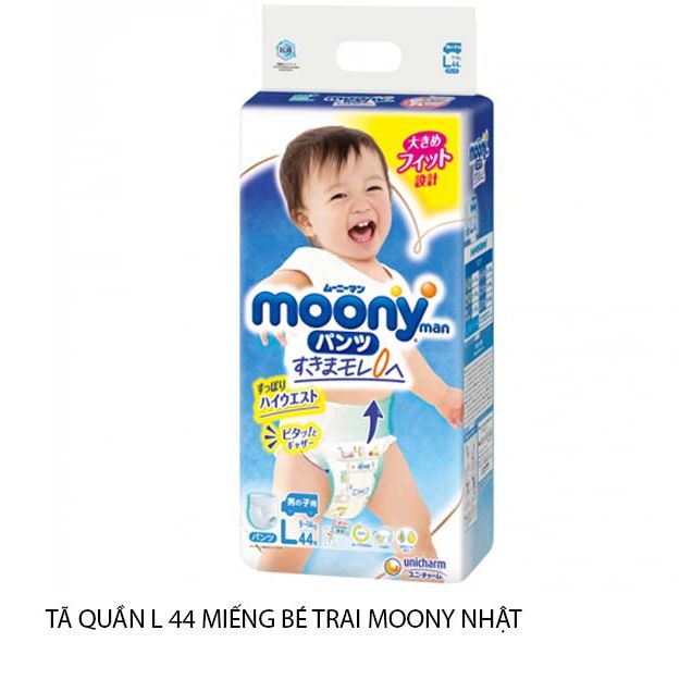 Tã Quần Moony Nhật Bé Trai Size L44/50 Miếng (cho bé 9 -14 kg) SHOP BE DAU TAY
