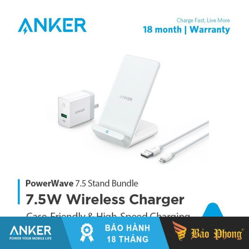 Bộ sạc nhanh không dây ANKER B2522 PowerWave Stand 7.5w
