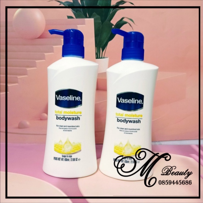 Sữa tắm dưỡng ẩm vaseline total moisture body wash 650ml chính hãng - 6327