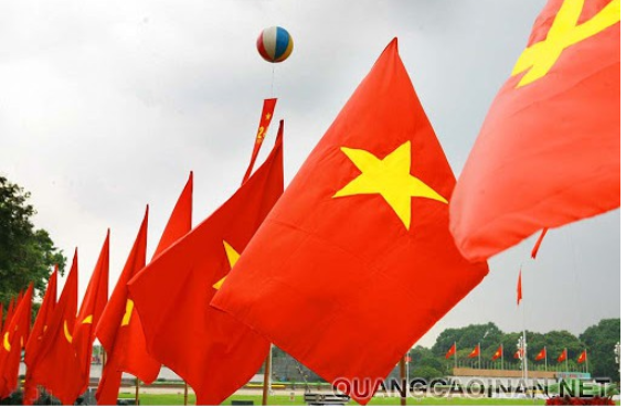 cờ tổ quốc bằng vải kích thước 70x105cm