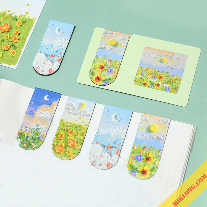 Đánh dấu sách nam châm bookmark NO21 hình tranh sơn dầu nghệ thuật, đánh dấu vở sách -vpp Tuệ Minh
