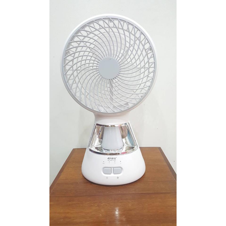 Quạt tích điện mini cao cấp kèm đèn led km-f0296