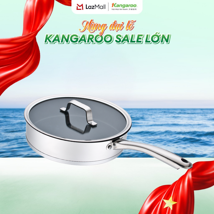 Chảo inox chống dính đáy từ cao cấp size 20cm Kangaroo KG01F120