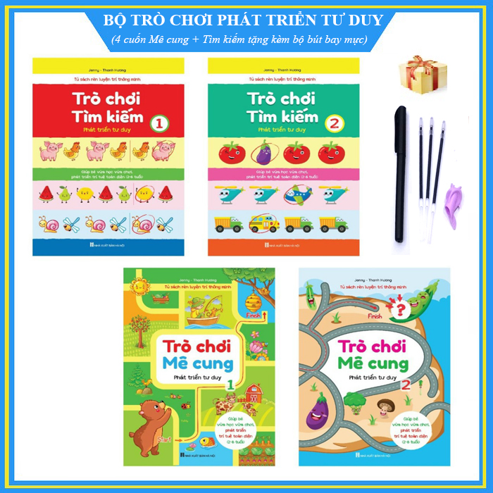 (Tặng bộ bút bay mực trị giá 10k) Bộ trò chơi Mê cung - Tìm kiếm - Giúp phát triển tư duy toàn diện cho trẻ (2-6 tuổi)