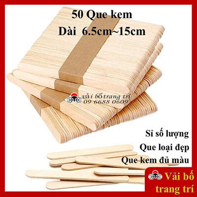 Que kem, que kem gỗ, 50 que kem gỗ làm mô hình, handmade, khuấy cafe, que đè lưỡi