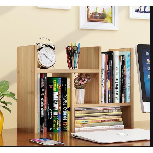 [ HÀNG LOẠI 1 ] Kệ sách, giá sách gỗ mini cao cấp, dễ dàng lắp ráp tùy thích - Kệ sách để bàn 5 hộc để đồ tiện lợi , thiết kế nhỏ gọn, sang trọng,[ Tặng ngay 2 móc dán tường treo đồ siêu dính ] kệ sách, kệ gỗ, kệ để sách