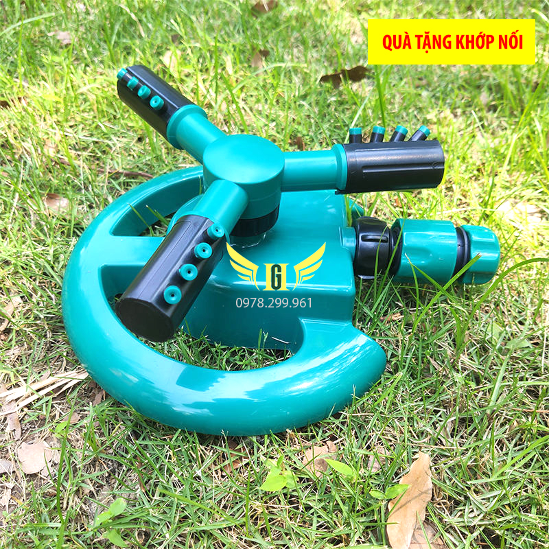 💥[RẺ VÔ ĐỊCH]💥Vòi Phun Nước Tưới Cây Bằng Nhựa Xoay 360 Độ Tự Động Màu Xanh, Tặng Kèm Đầu Nối
