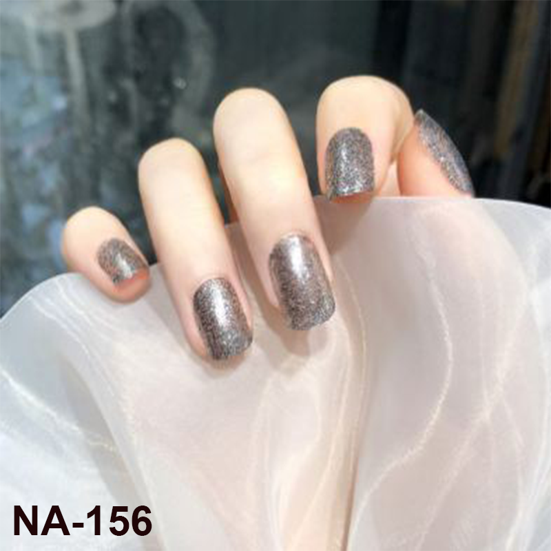 [Tặng keo+dũa] Bộ 24 móng tay giả dài đẹp đính đá gắn kim tuyến thiết kế cao cấp NA156