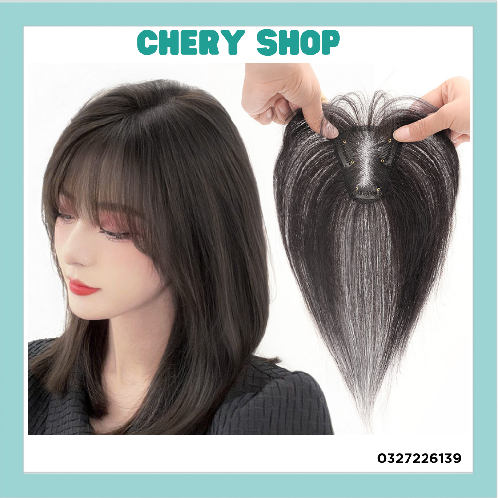 Tóc giả mái 3D làm bằng tóc thật 100% che hói che bạc có rãnh da đầu siêu tự nhiên làm bằng sợi tóc thật 100% uốn ép nhuộm thoải mái