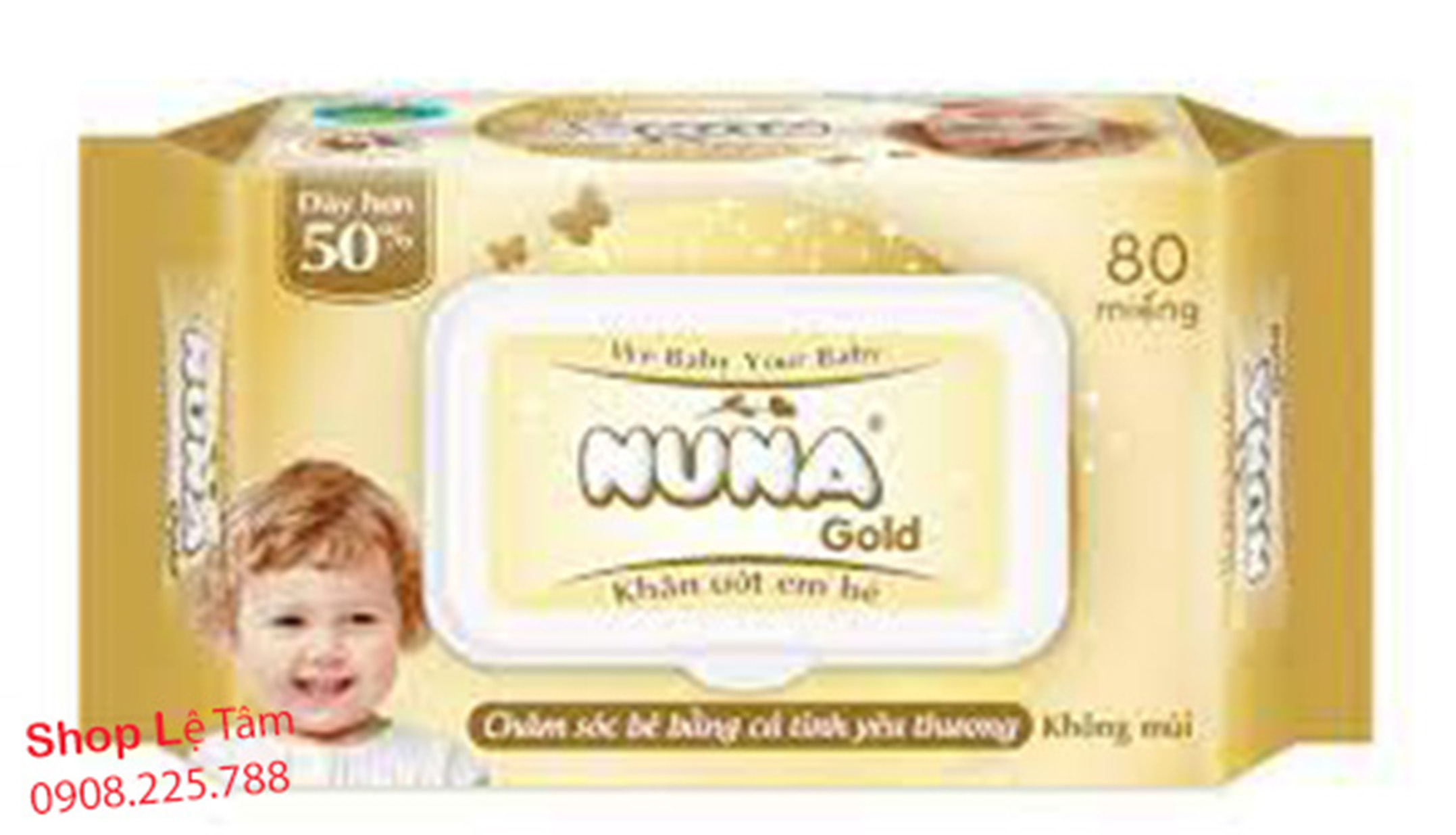 Khăn ướt em bé nuna gold 100 miếng/gói