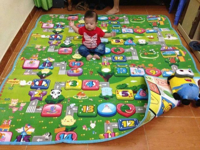 Thảm xốp Maboshi 2 mặt cho bé vui chơi thỏa thích 1m8 x 2m chống thấm nước, Thảm xốp tạo khu vui chơi cho bé Maboshi, Chiếu xốp chống thấm 2 mặt cao cấp