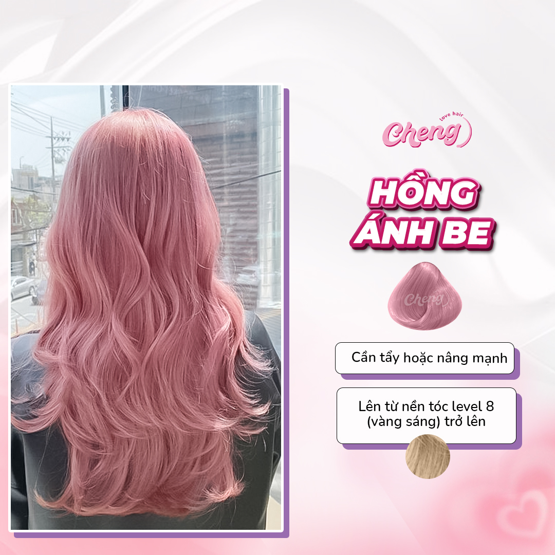 Hoàn tiền 20% - thuốc nhuộm tóc màu hồng nhạt - hồng ánh be | chenglovehair chenglovehairs