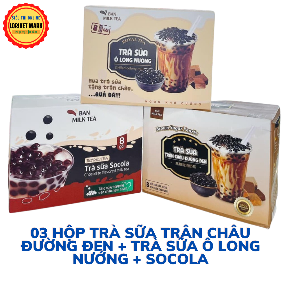03 Hộp trà sữa trân châu loại hộp 16 gói