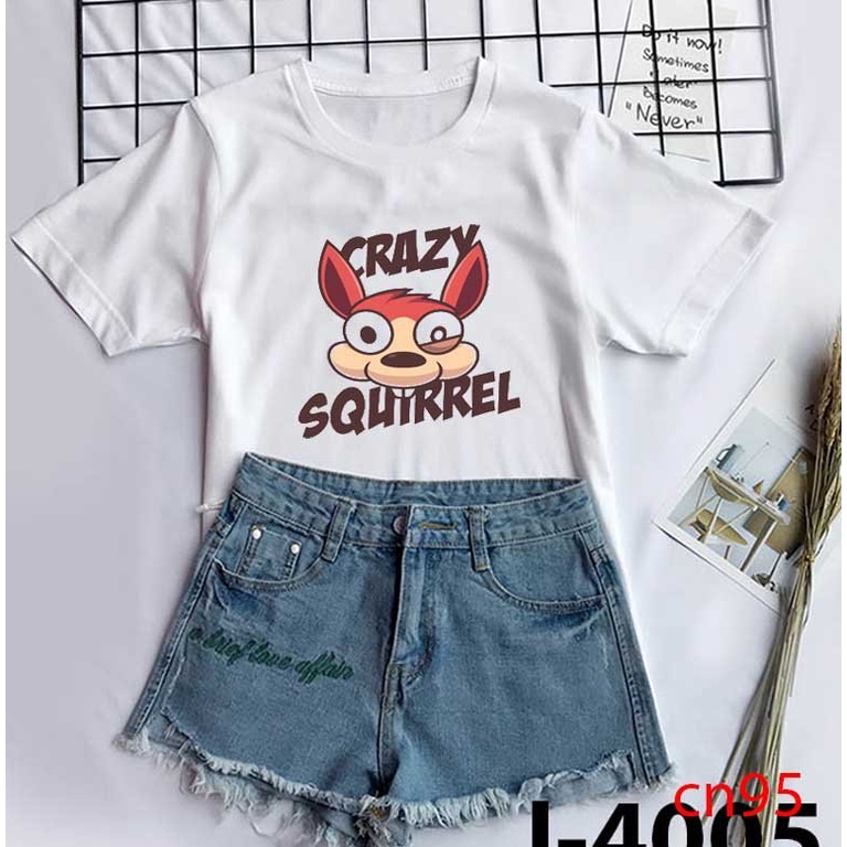 Áo thun nữ, áo phông Nữ In Hình Đẹp Crazy Squerell