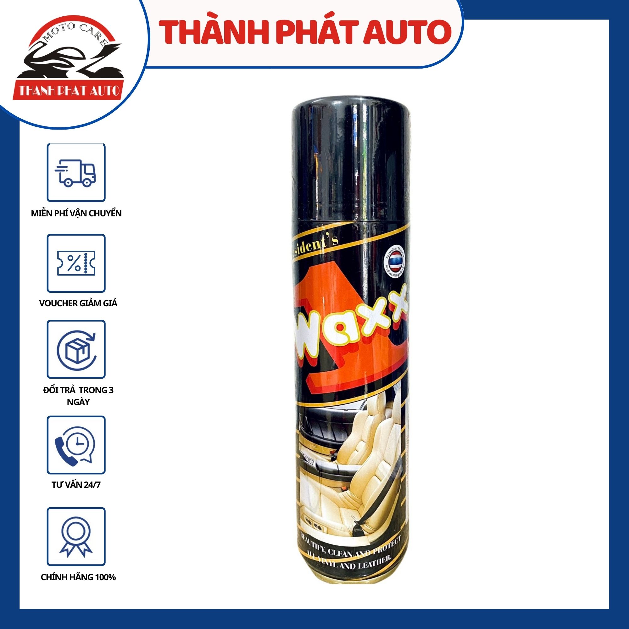 [HCM]Chai Xịt Đánh Bóng Da Đồ Gỗ Đồ Nhựa WAXX 1 Dung Tích 500ml Làm Sạch Đồ Da Hiệu Quả Tăng Độ Bền